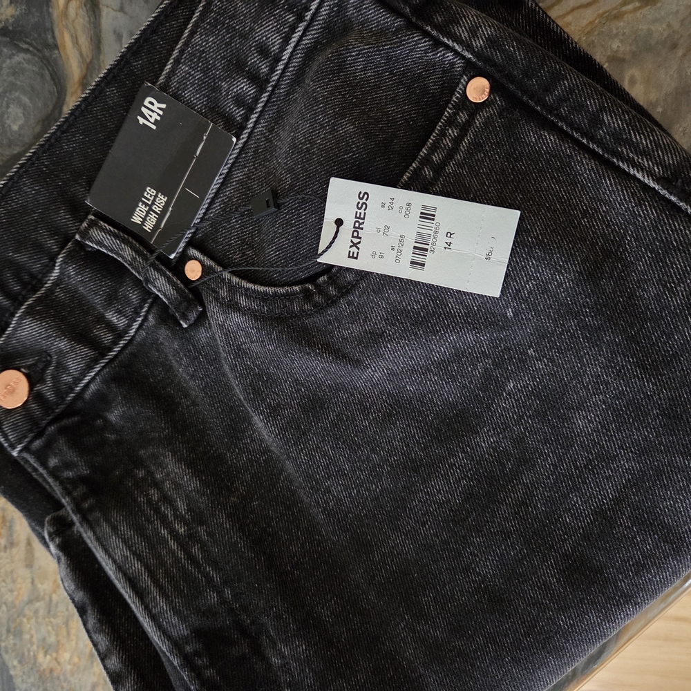 Women's Express Black Wide-Leg Jeans